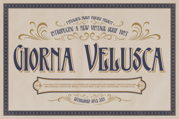 Giorna Velusca: A Bold Display Font for Editorial Design and Digital Publishing